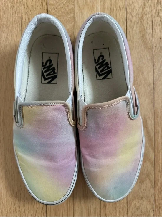 Lot of 2 pairs of Vans slip-ons, Galaxy & Pastel Tie-Dye 6.5 men’s / 8 women’s - Picture 4 of 15